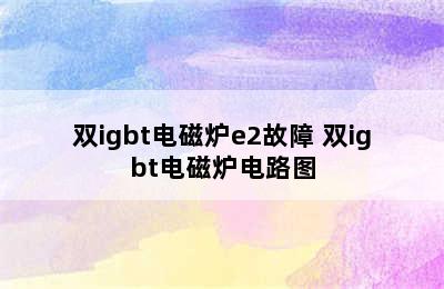 双igbt电磁炉e2故障 双igbt电磁炉电路图